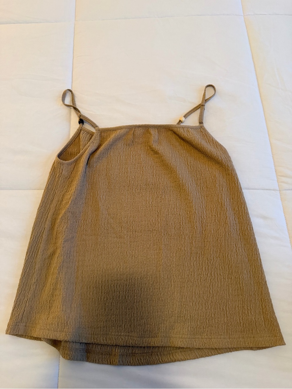 4th & Reckless Two-Piece Textured Tank & Wide-Leg Set in Tan - Picture 3 of 6